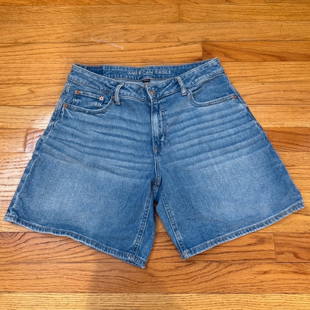 American Eagle Outfitters Womens Blue Denim Stretch Shorts Size 4 Medium Wash